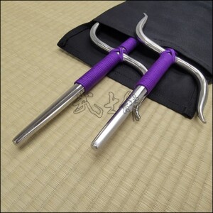 Manji Sai 1 - Stainless steel polished finish with purple cord